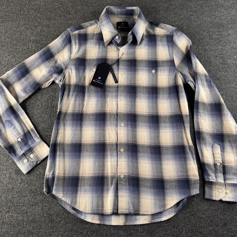 Ben Sherman Button Down Long Sleeve Shirt Mod Fit Mens Small Soft Flannel NWT